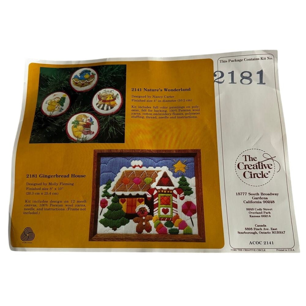 Gingerbread House Longstitch Embroidery Kit Christmas Creative Circle 2181